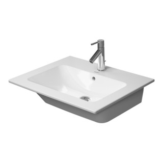 Duravit Möbelwaschtisch ME by Starck mit Überlauf, mit Hahnlochbank, 630 x 490 mm, 1 Hahnloch weiß