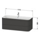 Duravit Möbelwaschtisch-Unterschrank Happy D.2 Plus 117,5x49cm, 2 Schubk., 2 HL, graph matt