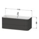 Duravit Möbelwaschtisch-Unterschrank Happy D.2 Plus 117,5x49cm, 2 Schubk., o. HL, we matt