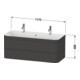 Duravit Möbelwaschtisch-Unterschrank Happy D.2 Plus 117,5x49cm, m 1 HL, 2 La, Nord we s-matt
