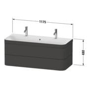 Duravit Möbelwaschtisch-Unterschrank Happy D.2 Plus 117,5x49cm, m 1 HL, 2 Schubk., Tau matt-3