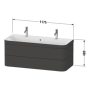 Duravit Möbelwaschtisch-Unterschrank Happy D.2 Plus 117,5x49cm, m 1 HL, 2 Schubk., we matt-3