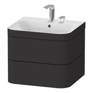 Duravit Möbelwaschtisch-Unterschrank Happy D.2 Plus 57,5x49cm, 2 HL, graph matt, 2 Schubk.