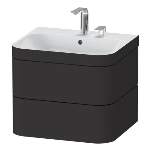 Duravit Möbelwaschtisch-Unterschrank Happy D.2 Plus 57,5x49cm, 2 HL, graph matt, 2 Schubk.