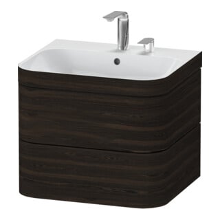 Duravit Möbelwaschtisch-Unterschrank Happy D.2 Plus 57,5x49cm, 2 HL, Nussb geb., 2 Schubk.