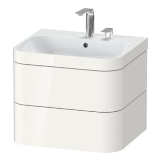 Duravit Möbelwaschtisch-Unterschrank Happy D.2 Plus 57,5x49cm, 2 HL, we hgl, 2 Schubkästen