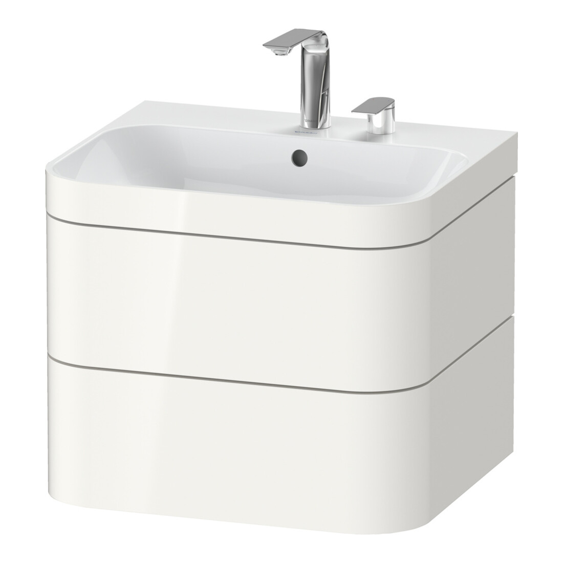Duravit Möbelwaschtisch-Unterschrank Happy D.2 Plus 57,5x49cm, 2 HL, we hgl, 2 Schubkästen