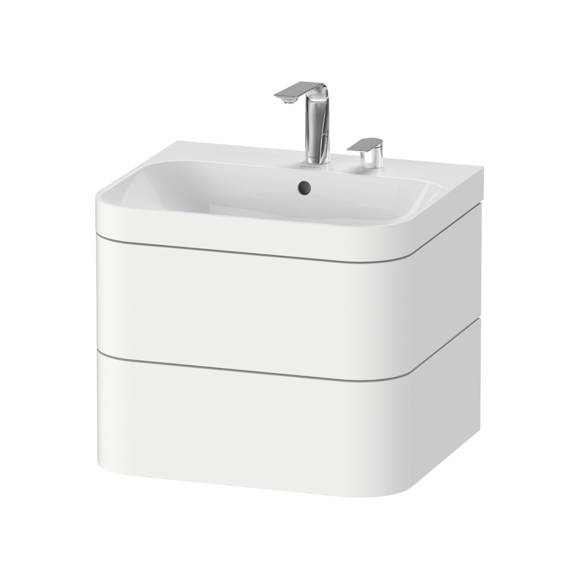 Duravit Möbelwaschtisch-Unterschrank Happy D.2 Plus 57,5x49cm, 2 HL, we s-matt, 2 Schubk.