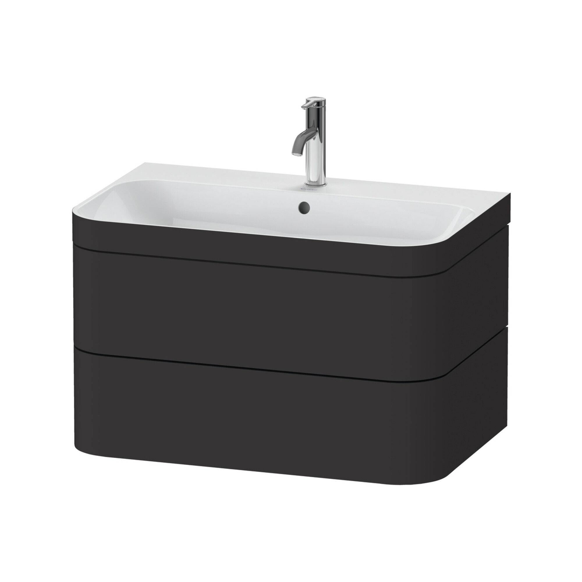 Duravit Möbelwaschtisch-Unterschrank Happy D.2 Plus 77,5x49cm, 1 HL, graph matt, 2 Schubk.