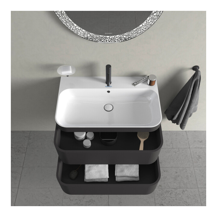 Duravit Möbelwaschtisch-Unterschrank Happy D.2 Plus 77,5x49cm, 1 HL, graph matt, 2 Schubk.