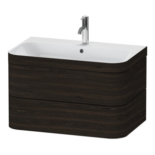 Duravit Möbelwaschtisch-Unterschrank Happy D.2 Plus 77,5x49cm, 1 HL, Nussb geb., 2 Schubk.
