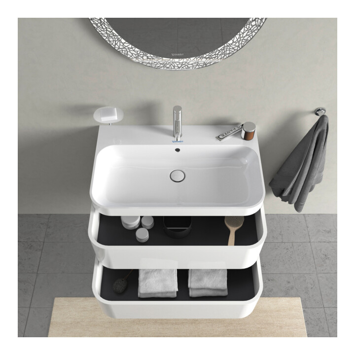 Duravit Möbelwaschtisch-Unterschrank Happy D.2 Plus 77,5x49cm, 1 HL, we hgl, 2 Schubkästen