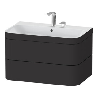 Duravit Möbelwaschtisch-Unterschrank Happy D.2 Plus 77,5x49cm, 2 HL, graph matt, 2 Schubk.
