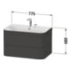 Duravit Möbelwaschtisch-Unterschrank Happy D.2 Plus 77,5x49cm, 2 HL, graph matt, 2 Schubk.