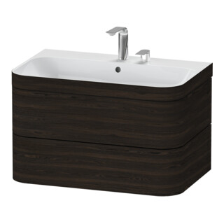 Duravit Möbelwaschtisch-Unterschrank Happy D.2 Plus 77,5x49cm, 2 HL, Nussb geb., 2 Schubk.