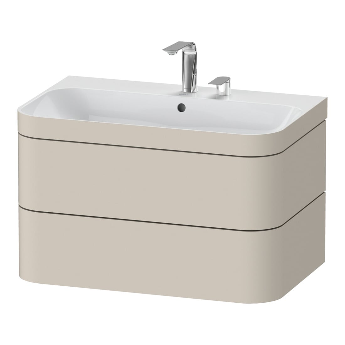 Duravit Möbelwaschtisch-Unterschrank Happy D.2 Plus 77,5x49cm, 2 HL, Tau matt, 2 Schubkästen