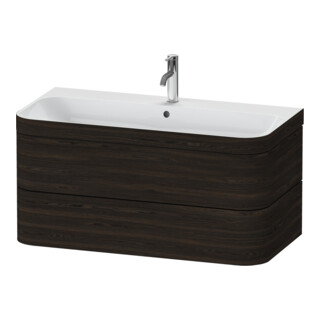 Duravit Möbelwaschtisch-Unterschrank Happy D.2 Plus 97,5x49cm, 1 HL, Nussb geb., 2 Schubk.