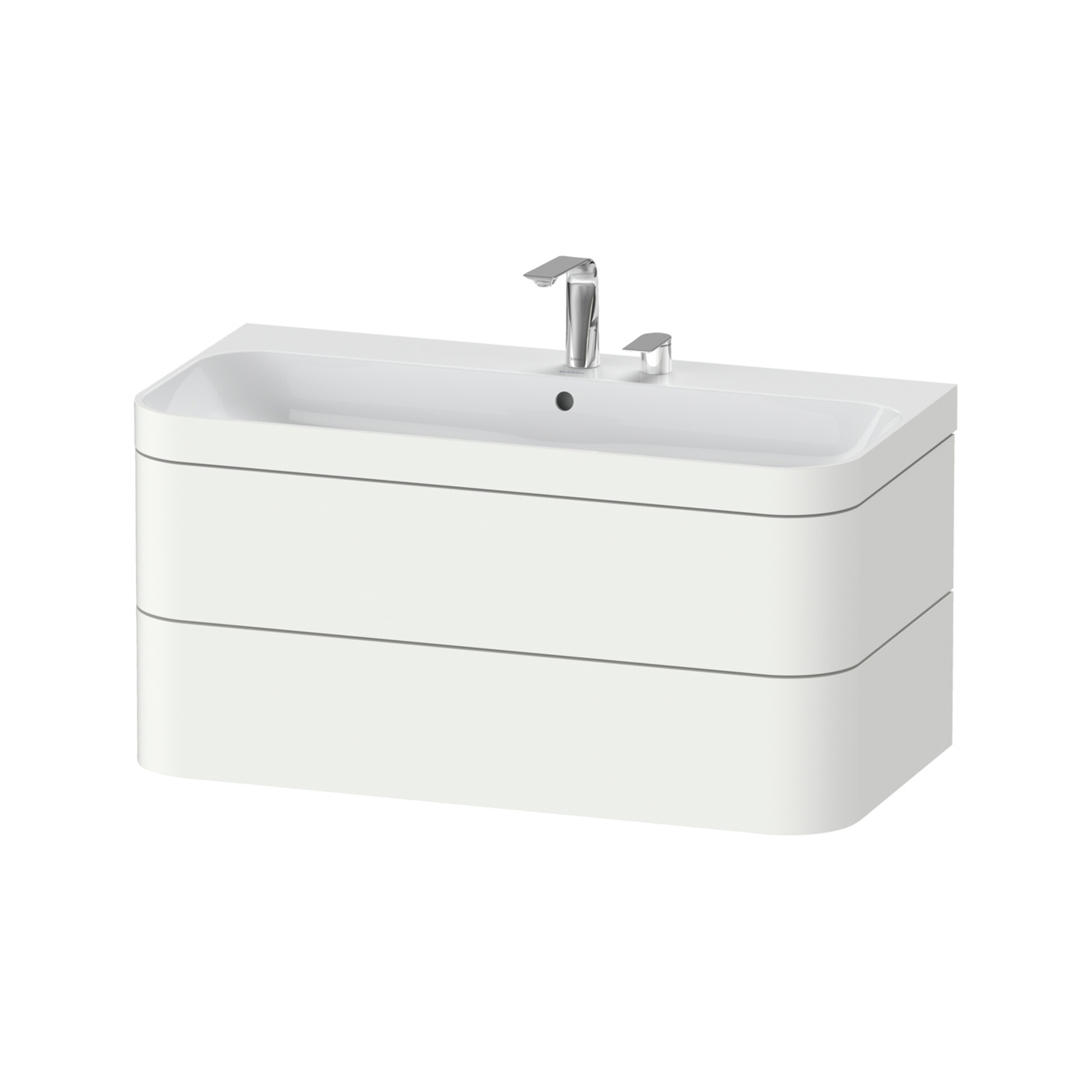 Duravit Möbelwaschtisch-Unterschrank Happy D.2 Plus 97,5x49cm, 2 HL, we s-matt, 2 Schubk.
