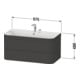 Duravit Möbelwaschtisch-Unterschrank Happy D.2 Plus 97,5x49cm, o. HL, Medit. Ei, 2 Schubk.