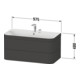 Duravit Möbelwaschtisch-Unterschrank Happy D.2 Plus 97,5x49cm, o HL, No we s-matt, 2 Schubk.