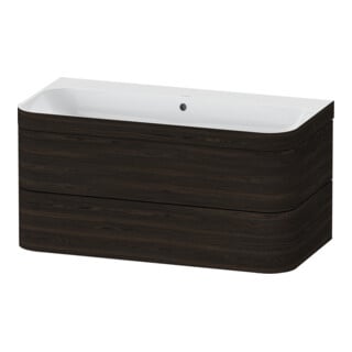 Duravit Möbelwaschtisch-Unterschrank Happy D.2 Plus 97,5x49cm, o. HL, Nussb geb., 2 Schubk.