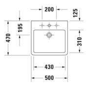 Duravit Möbelwaschtisch Vero 50x47cm, we, geschli., m HL, ÜL, HLB-5