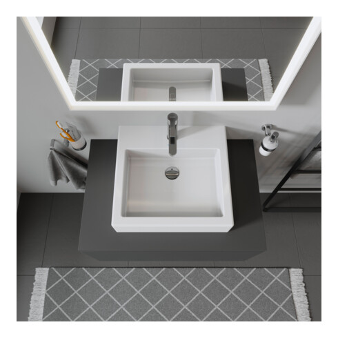 Duravit Möbelwaschtisch Vero 50x47cm, we, geschli., m HL, ÜL, HLB
