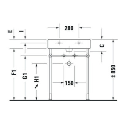 Duravit Möbelwaschtisch Vero 60x47cm, we, m HL, m ÜL, m Hahnlochbank