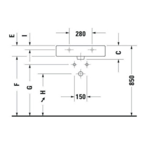 Duravit Möbelwaschtisch Vero 60x47cm, we, m HL, m ÜL, m Hahnlochbank