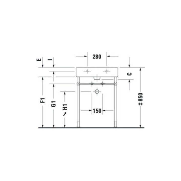Duravit Möbelwaschtisch Vero 60x47cm, we, m HL, m ÜL, m Hahnlochbank