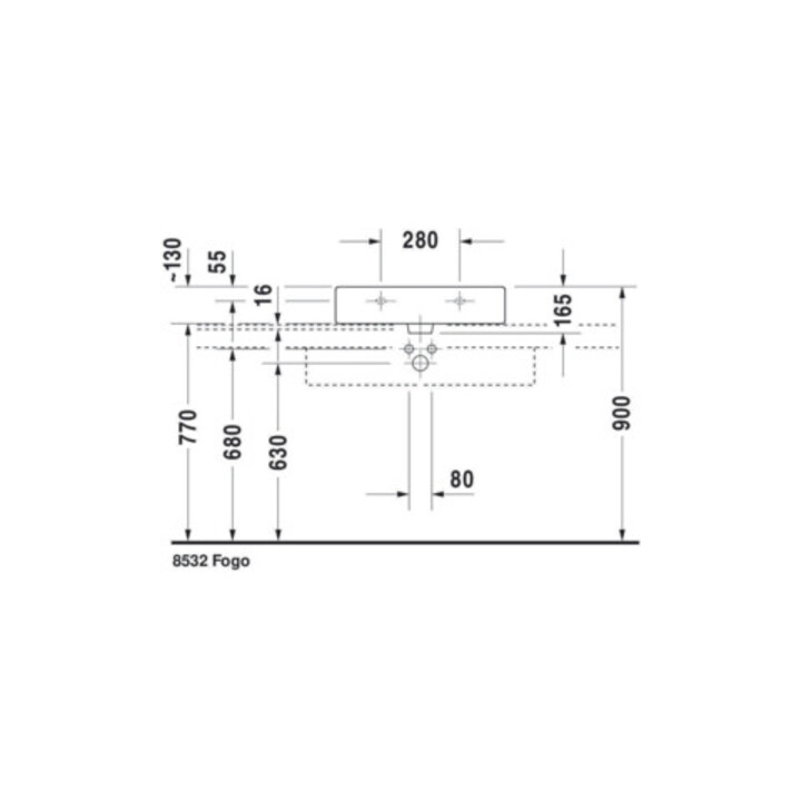 Duravit Möbelwaschtisch Vero 60x47cm, we, m HL, m ÜL, m Hahnlochbank