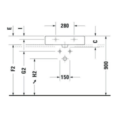 Duravit Möbelwaschtisch Vero 60x47cm, we, m HL, m ÜL, m Hahnlochbank