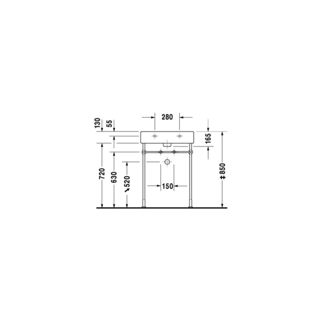 Duravit Möbelwaschtisch Vero 60x47cm, we, m HL, m ÜL, m Hahnlochbank