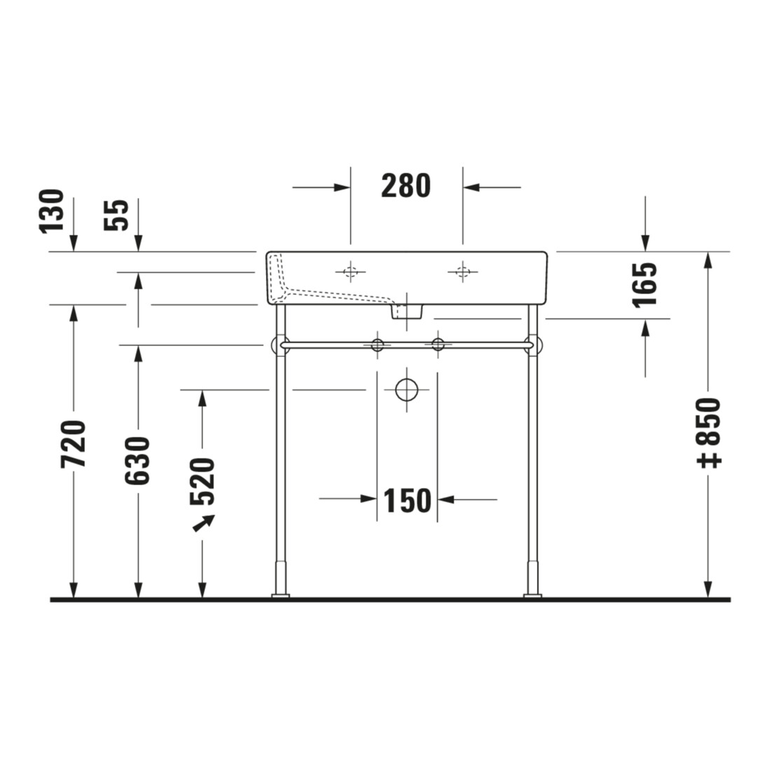 Duravit Möbelwaschtisch Vero 70x47cm, we, m HL, m ÜL, m Hahnlochbank