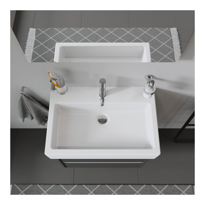 Duravit Möbelwaschtisch Vero 70x47cm, we, m HL, m ÜL, m Hahnlochbank