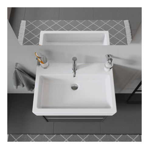 Duravit Möbelwaschtisch Vero 70x47cm, we, m HL, m ÜL, m Hahnlochbank