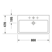 Duravit Möbelwaschtisch Vero 80x47cm, we, geschli., m HL, ÜL, HLB-5