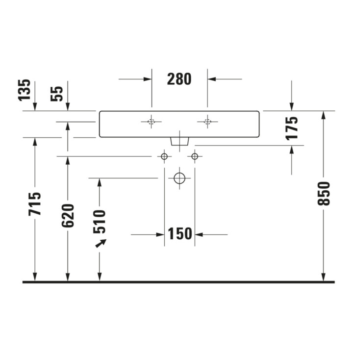 Duravit Möbelwaschtisch Vero 80x47cm, we, m HL, m ÜL, m Hahnlochbank
