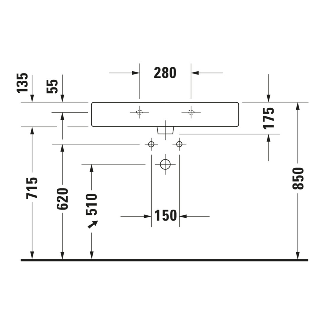 Duravit Möbelwaschtisch Vero 80x47cm, we, m HL, m ÜL, m Hahnlochbank