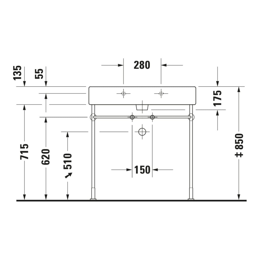 Duravit Möbelwaschtisch Vero 80x47cm, we, m HL, m ÜL, m Hahnlochbank