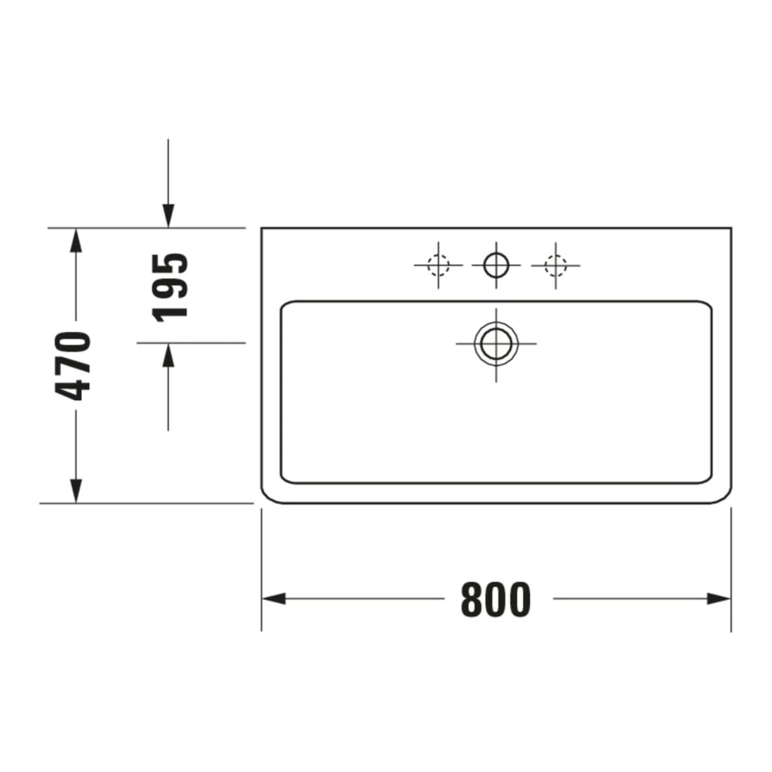 Duravit Möbelwaschtisch Vero 80x47cm, we, m HL, m ÜL, m Hahnlochbank