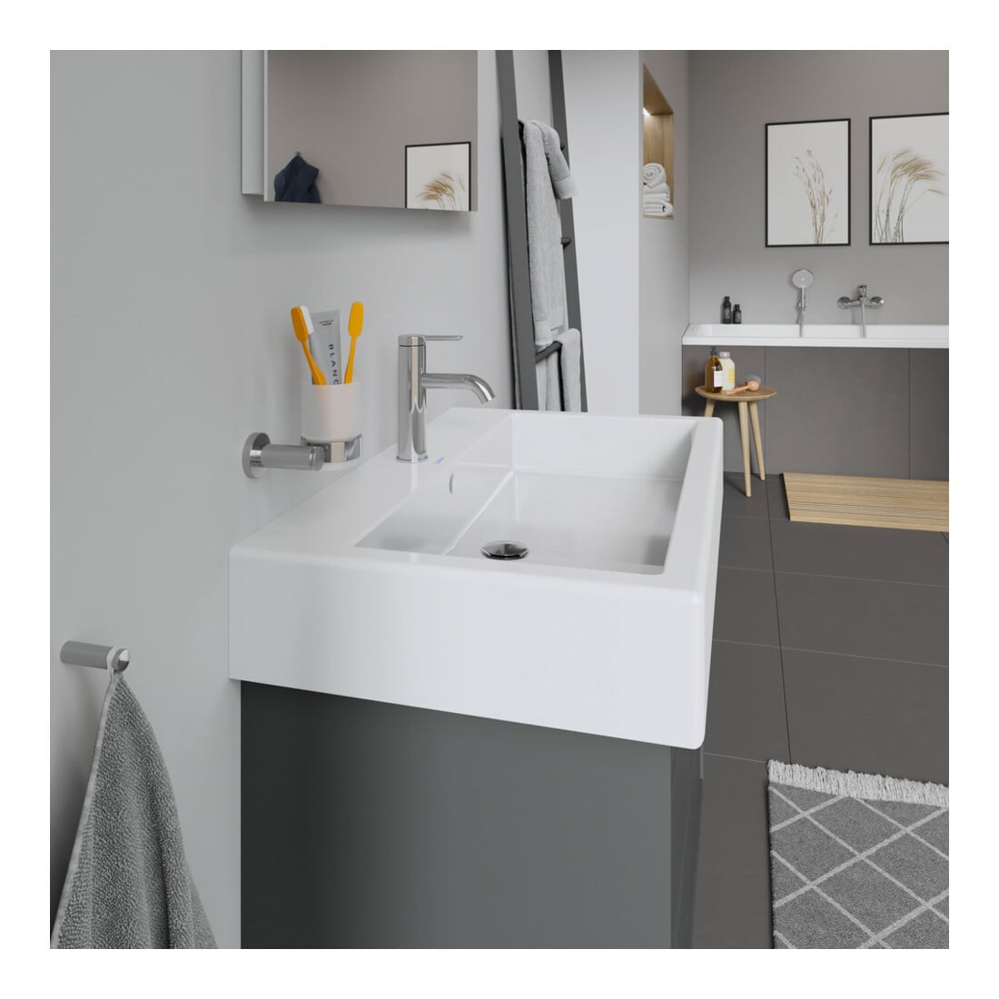 Duravit Möbelwaschtisch Vero 80x47cm, we, m HL, m ÜL, m Hahnlochbank