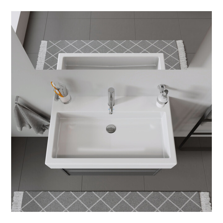 Duravit Möbelwaschtisch Vero 80x47cm, we, m HL, m ÜL, m Hahnlochbank