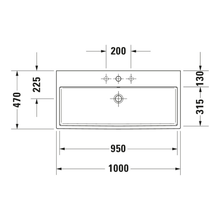 Duravit Möbelwaschtisch Vero Air 100x47cm, we, m HL, o. ÜL, m HLB