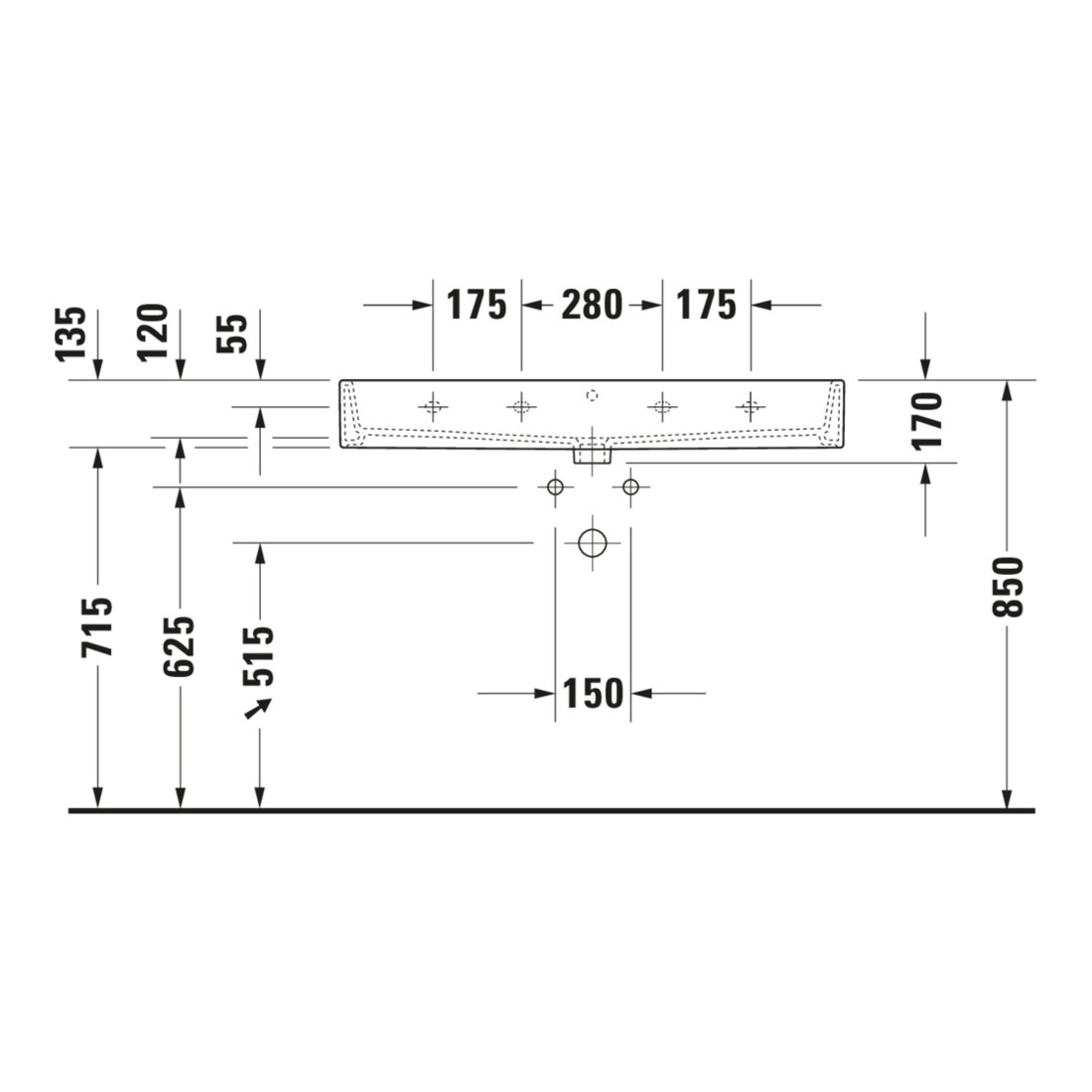 Duravit Möbelwaschtisch Vero Air 100x47cm, we, m HL, o. ÜL, m HLB
