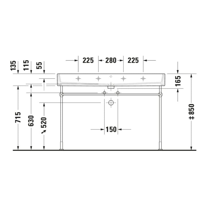 Duravit Möbelwaschtisch Vero Air 120x47cm, we, m HL, o. ÜL, m HLB