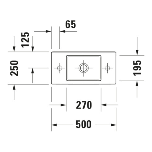 Duravit Möbelwaschtisch Vero Air 50x25cm, o. ÜL, m HLB, HL rechts, weiß