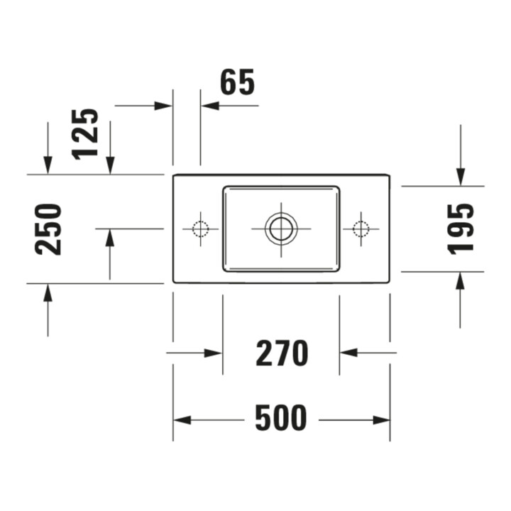Duravit Möbelwaschtisch Vero Air 50x25cm, o. ÜL, m HLB, HL rechts, weiß