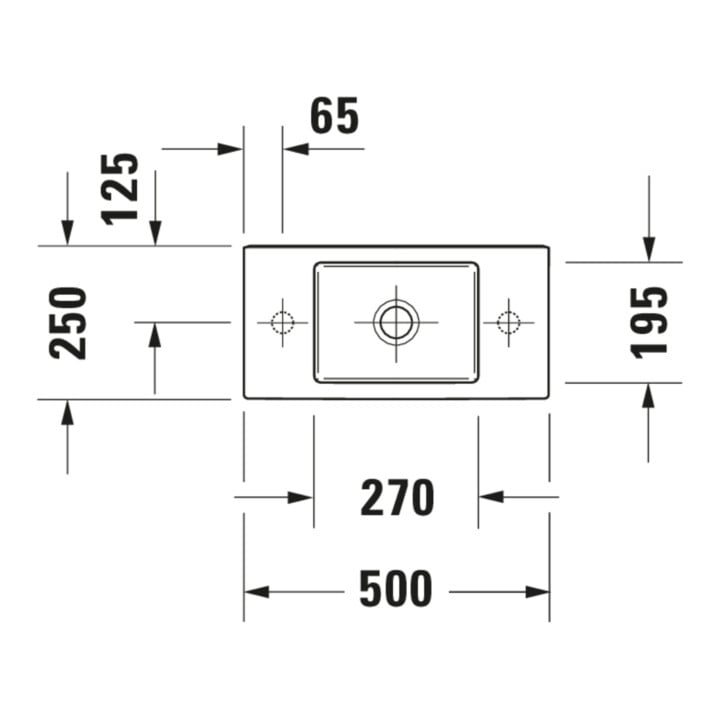 Duravit Möbelwaschtisch Vero Air 50x25cm, o. ÜL, m HLB, o. Hahnloch, weiß