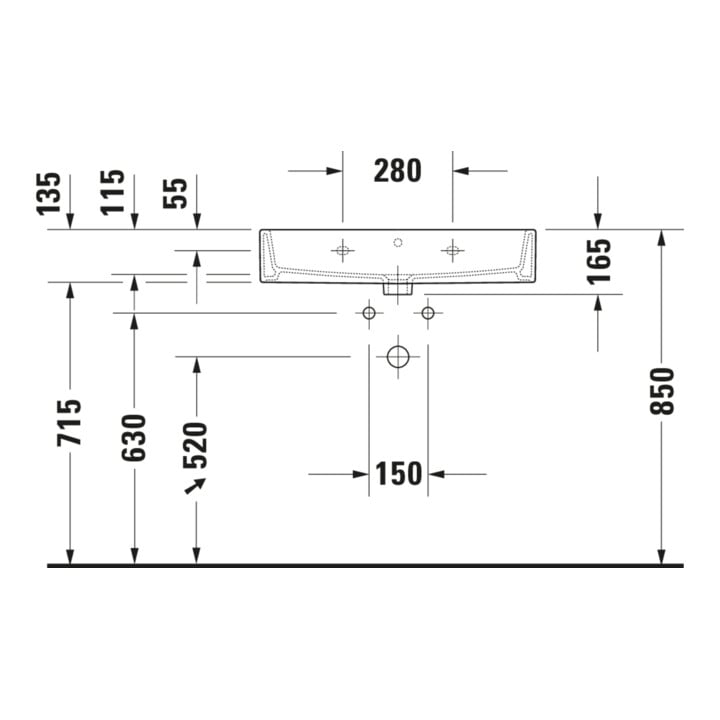 Duravit Möbelwaschtisch Vero Air 70x47cm, we, m HL, ÜL, Hahnlochbank